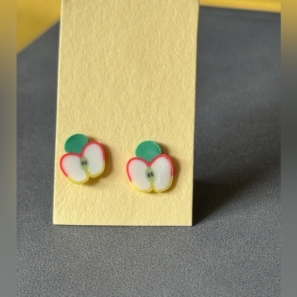 🍎 Clay charming Apple Stud Earrings